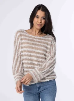 Beige Gestreepte Trui-Norah Clearance