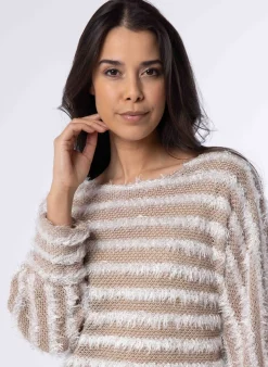 Beige Gestreepte Trui-Norah Clearance
