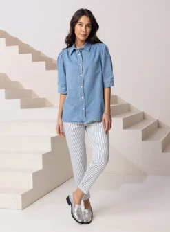 /Blauw Gestreepte Jogger-Norah Best