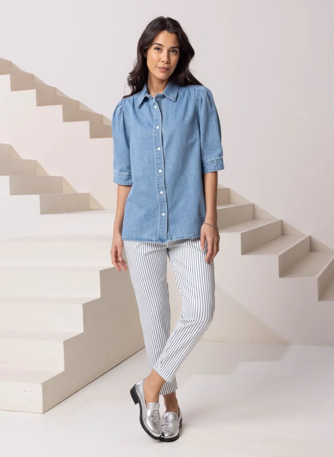 /Blauw Gestreepte Jogger-Norah Best