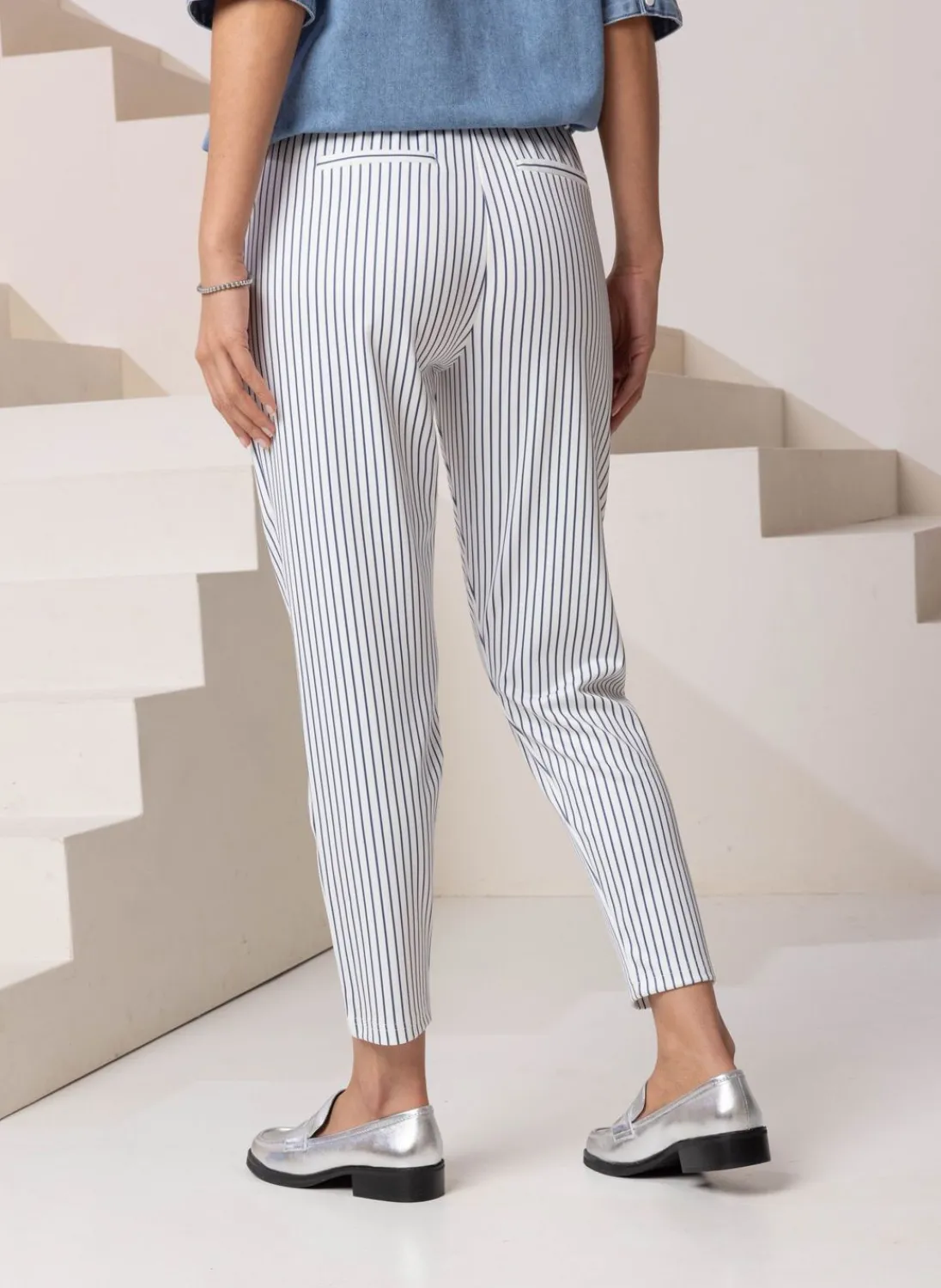 /Blauw Gestreepte Jogger-Norah Best