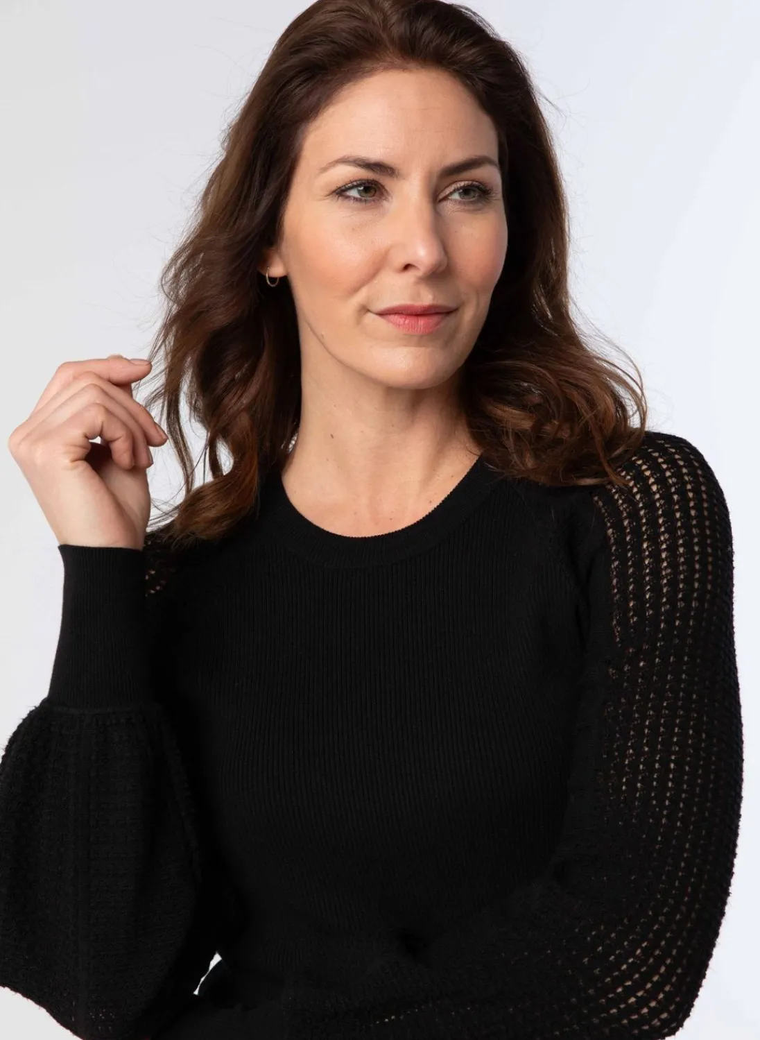 E Trui Met Gebreide Mouwen-Norah Discount