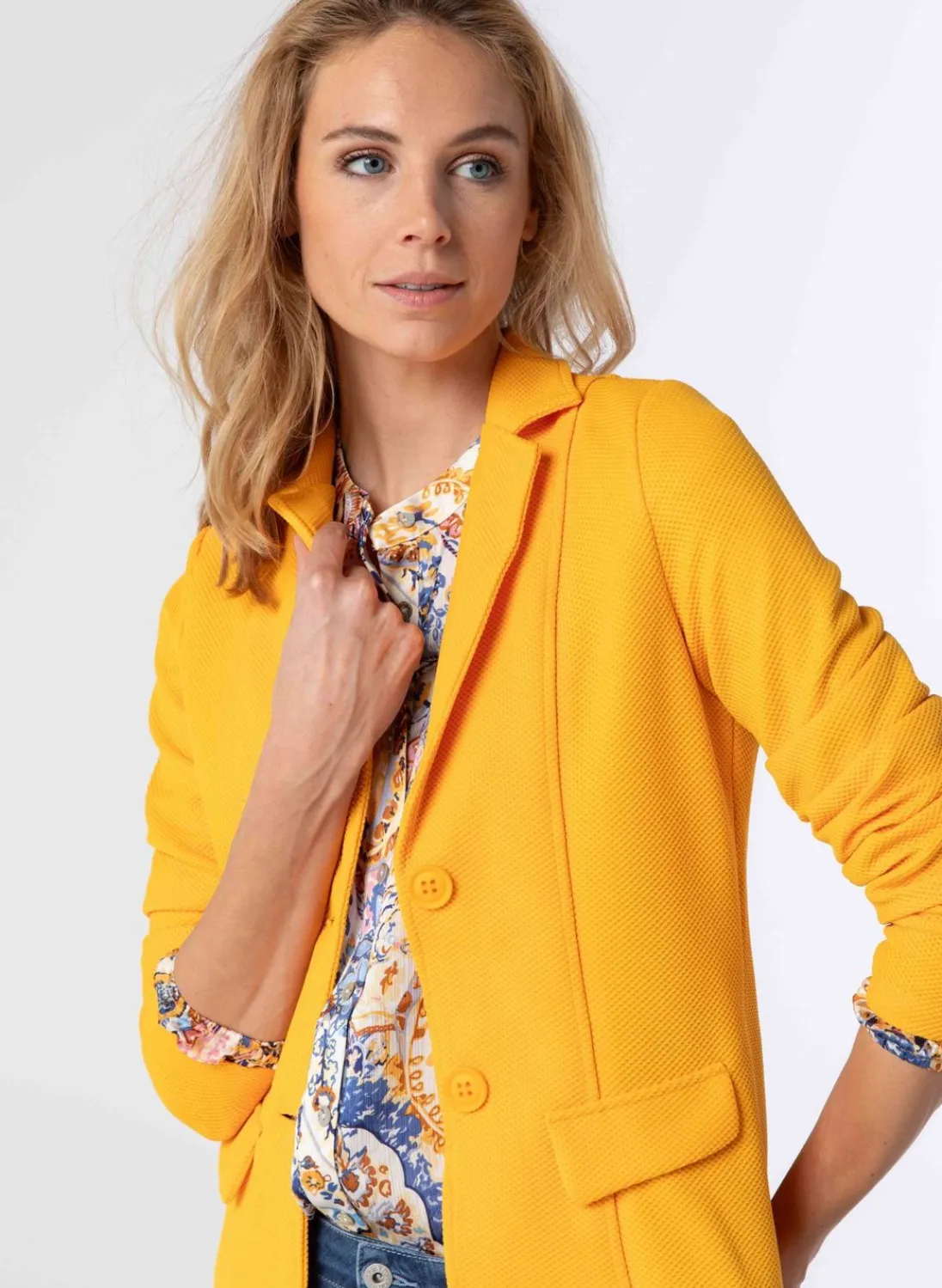 Gele Getailleerde Blazer-Norah Online