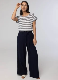 Gestreept Shirt Grijs-Norah Outlet