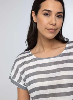 Gestreept Shirt Grijs-Norah Outlet