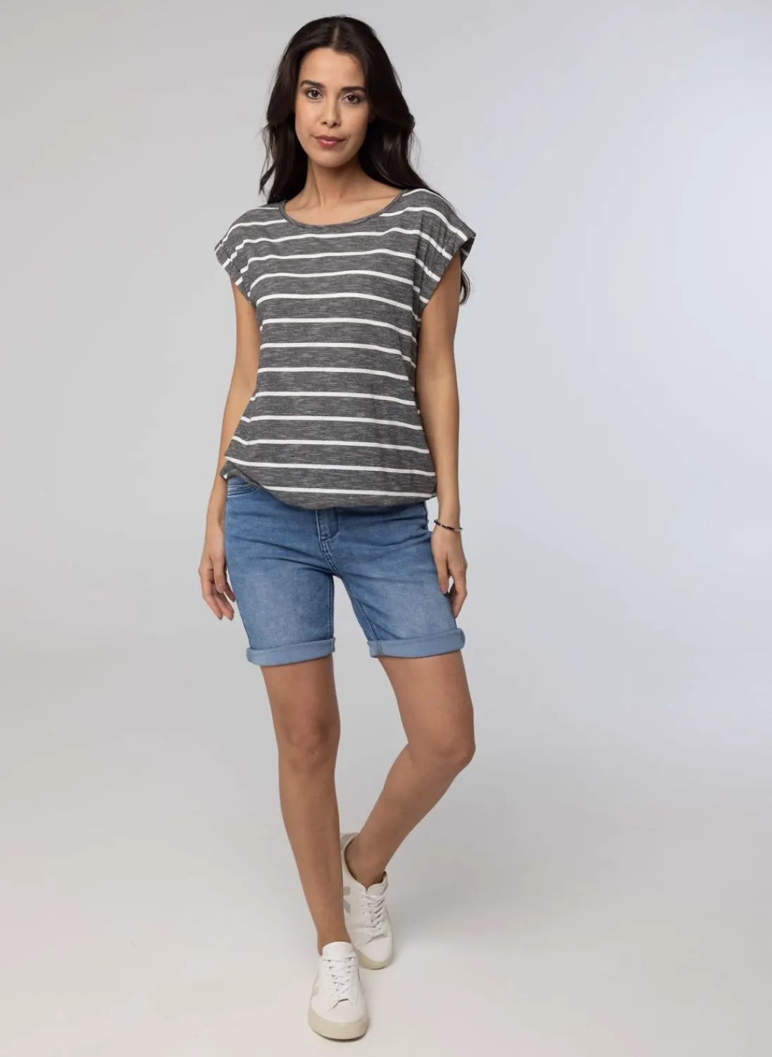 Gestreept Shirt Wit-Norah Sale