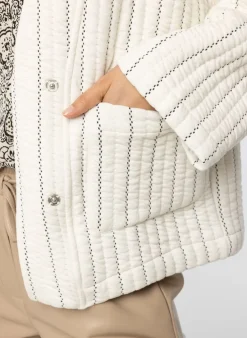 Gewatteerde Kimonojas Ecru-Norah Discount