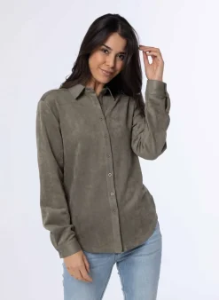 Grijze Blouse Van Suedine-Norah Clearance