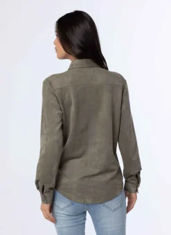 Grijze Blouse Van Suedine-Norah Clearance