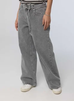 Grijze Jeans Met Strik-Norah Online