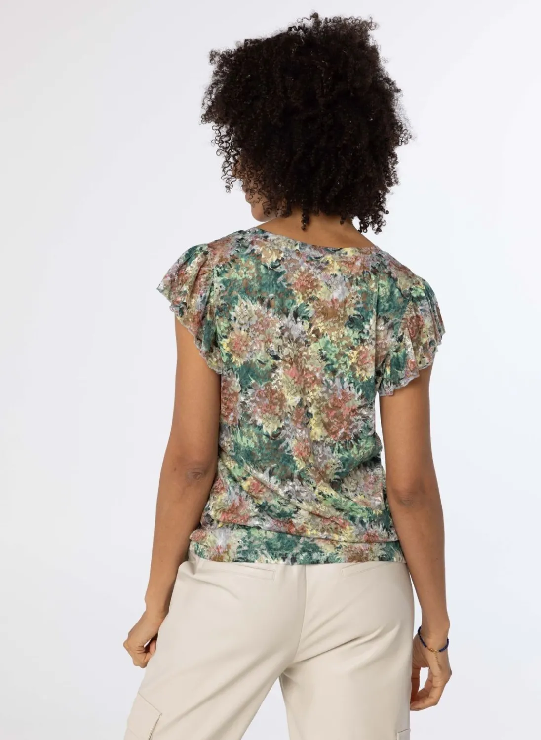 Kanten Shirt Meerkleurig-Norah Discount