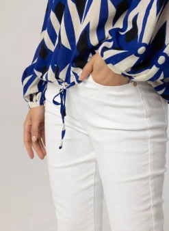 Kobalt E Blouse Met Pofmouwen-Norah Sale