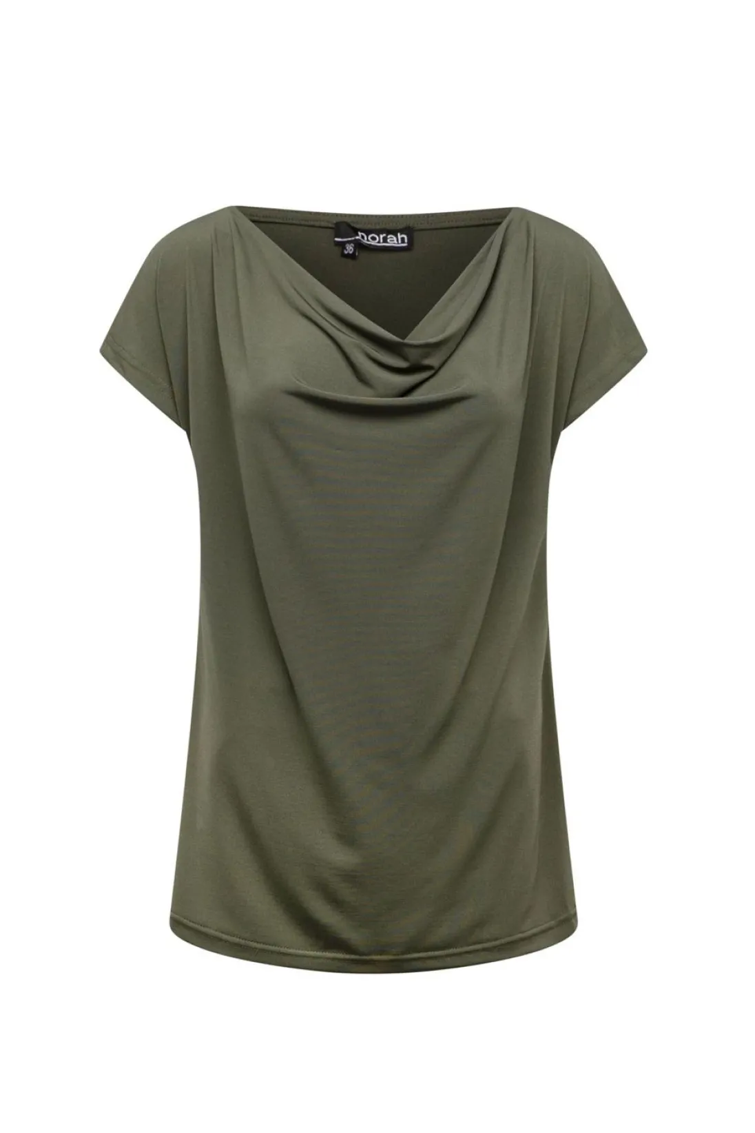 Leger Shirt Met Gedrapeerde Hals-Norah Outlet