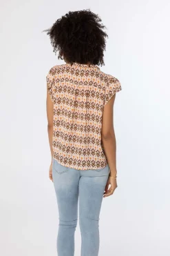 Meerkleurige Blouse Met Korte Mouwen-Norah Sale