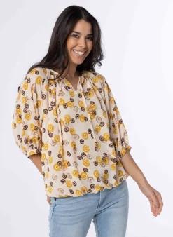 Meerkleurige Blouse Met Pofmouwen-Norah Best