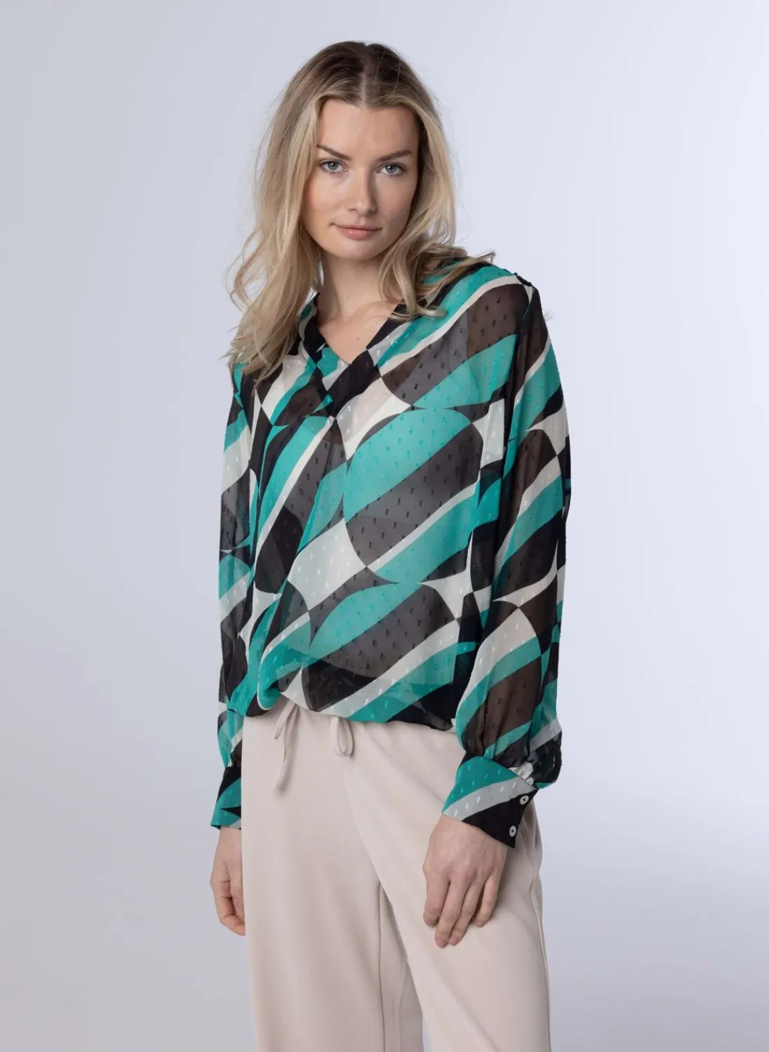 Meerkleurige Transparante Blouse-Norah Outlet