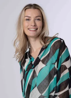 Meerkleurige Transparante Blouse-Norah Outlet