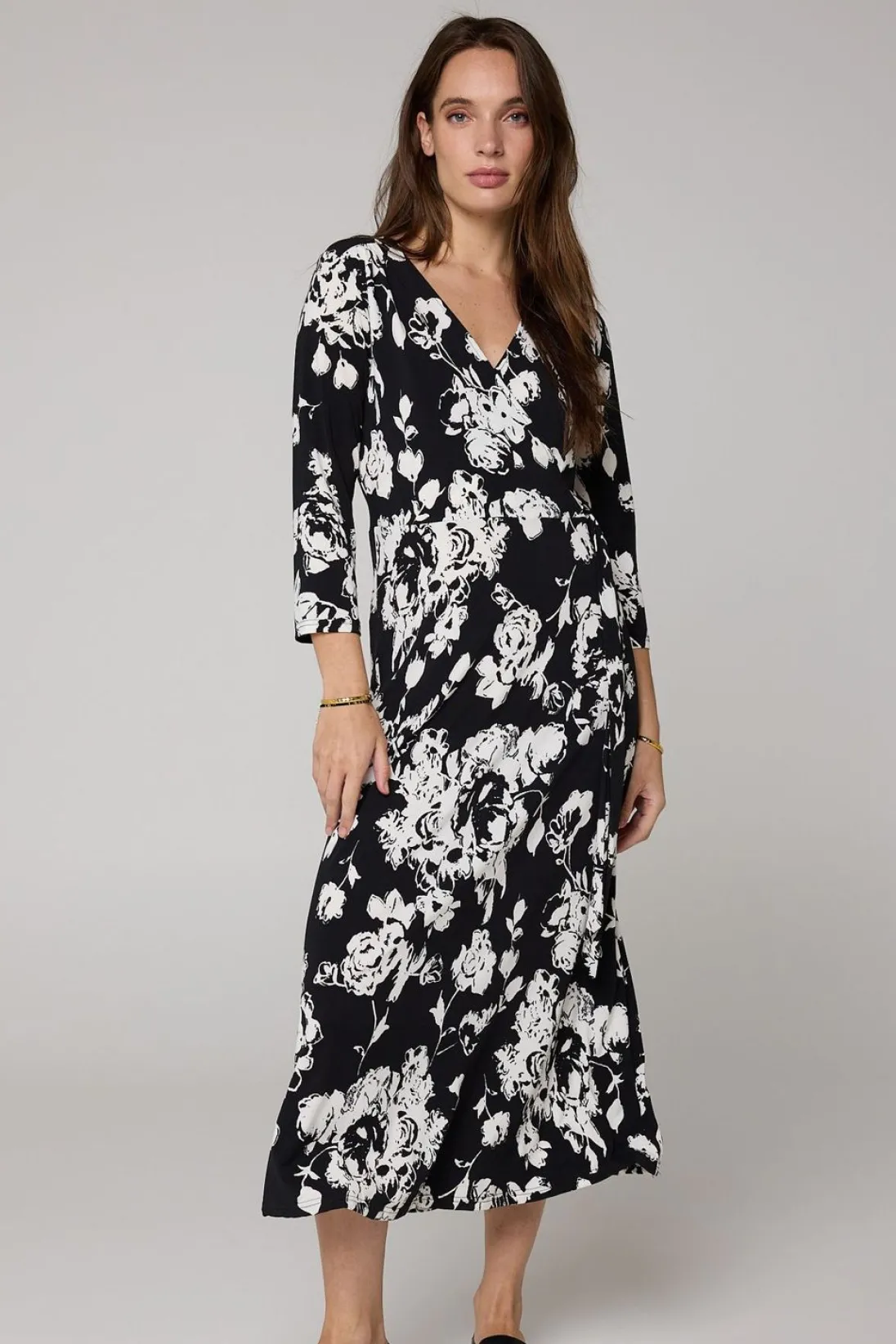 Midi Overslagjurk /Wit-Norah New