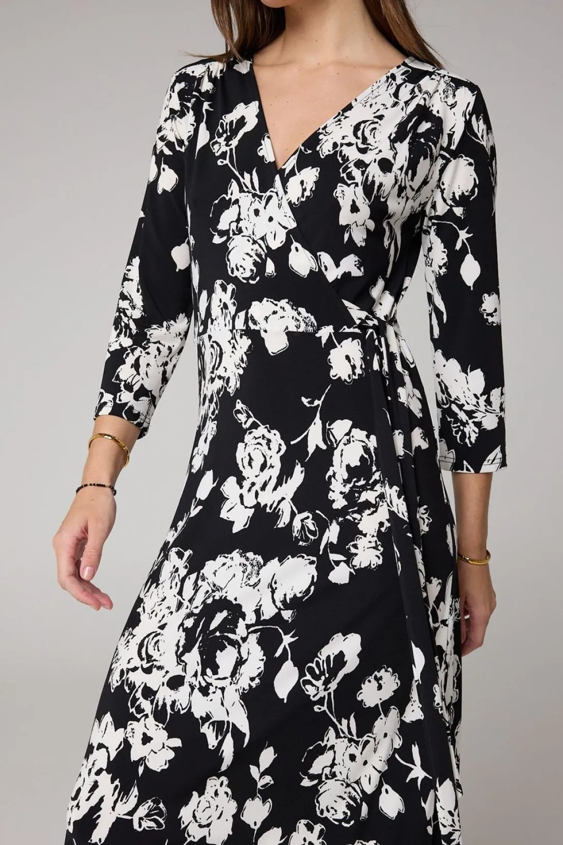 Midi Overslagjurk /Wit-Norah New