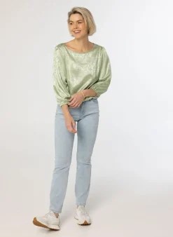 Mint E Glanzende Blouse-Norah Clearance