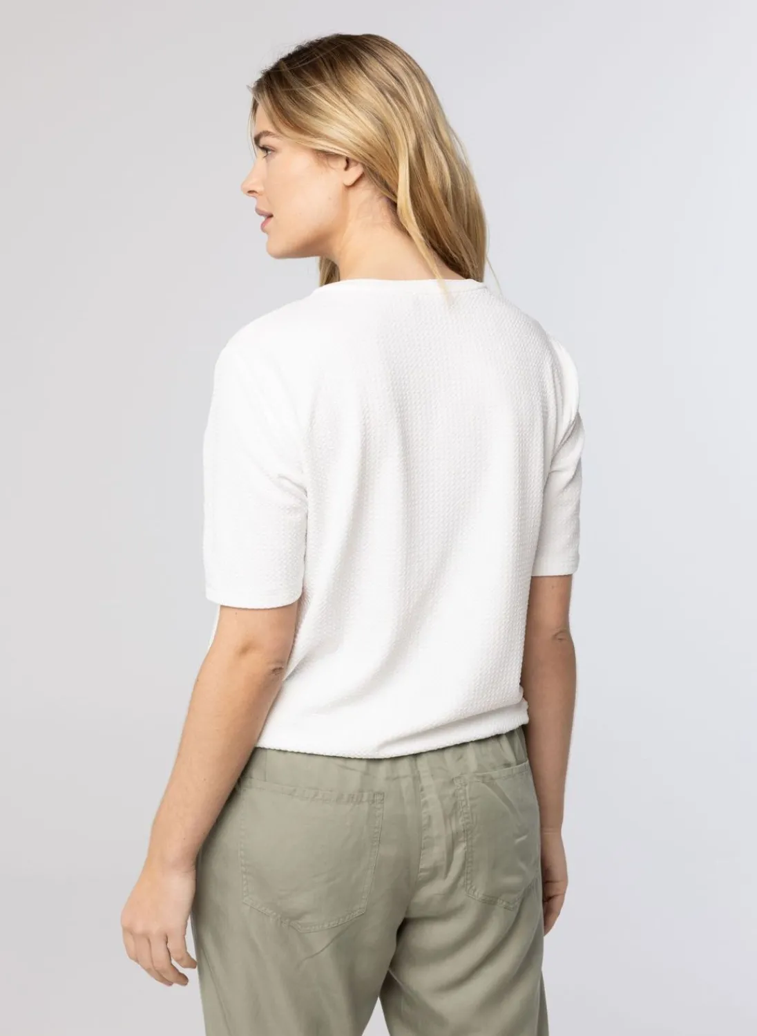 Off White Shirt Met Structuur-Norah Hot