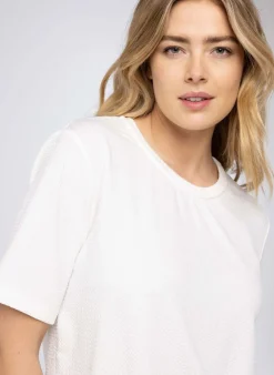 Off White Shirt Met Structuur-Norah Hot