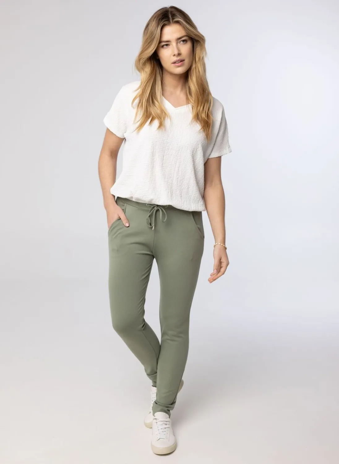 Off White Shirt Met V-Hals-Norah Sale