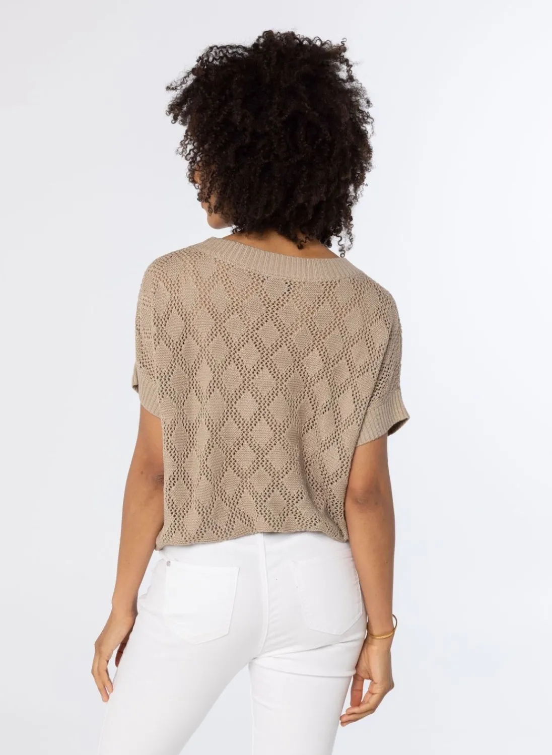 Opengewerkte Trui Zandkleur-Norah Online