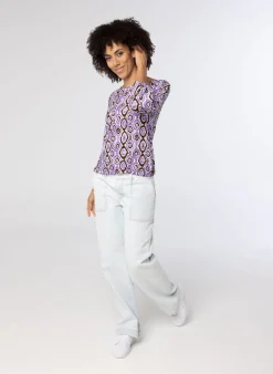 Paars Shirt Met Grafische Print-Norah Discount