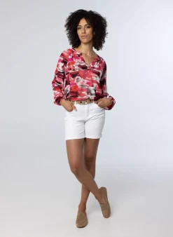 Rode Blouse Met Print-Norah Outlet