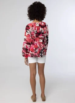 Rode Blouse Met Print-Norah Outlet