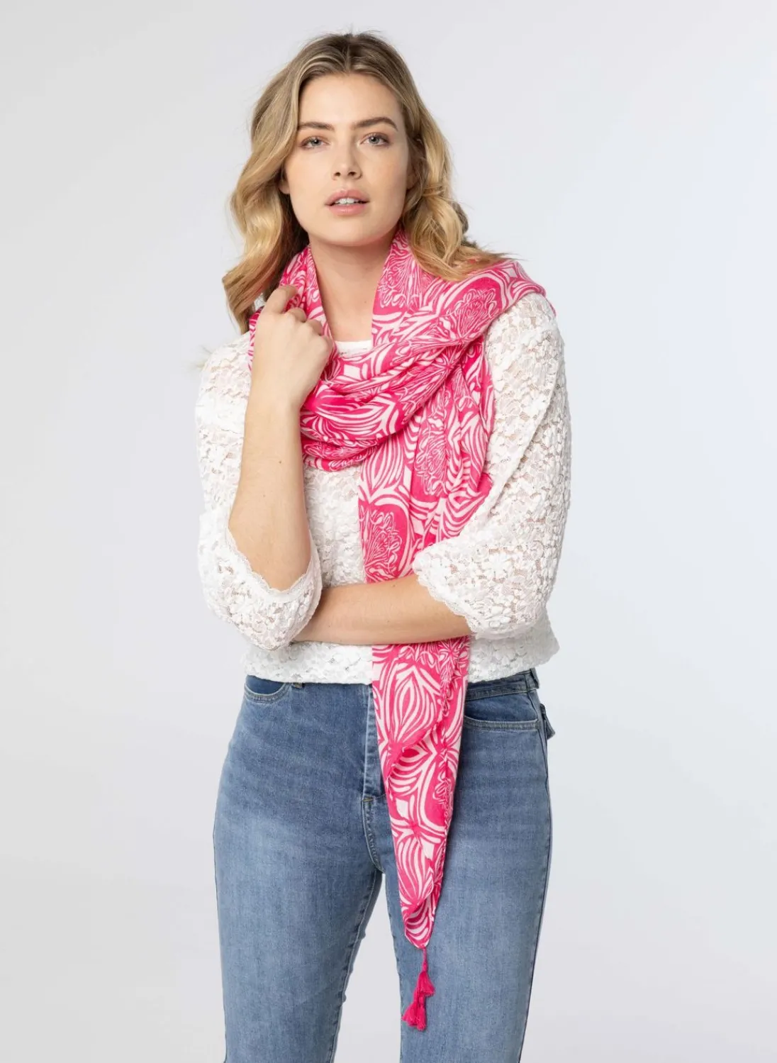 Sjaal /Wit-Norah Sale