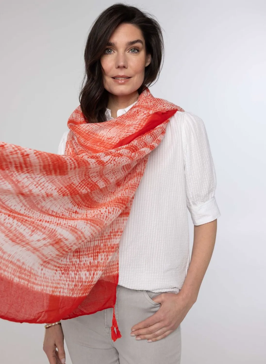 Sjaal Wit-Norah Discount