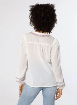 Te Blouse Met Gekleurde Borduursels-Norah Online