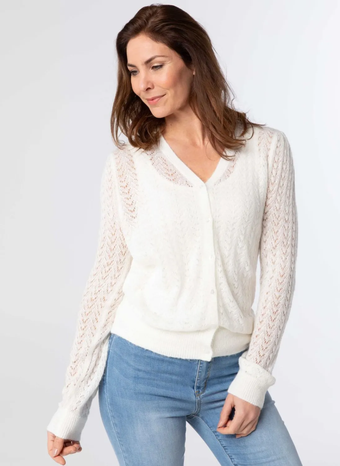 Zacht Vest Met Gebreid Patroon-Norah Best