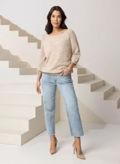 Zandkleurig Gebreide Trui-Norah Hot