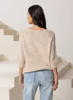 Zandkleurig Gebreide Trui-Norah Hot