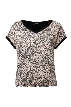 Zandkleurig Shirt Met Print-Norah Best
