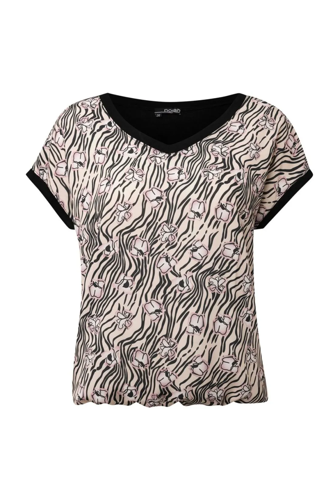 Zandkleurig Shirt Met Print-Norah Best