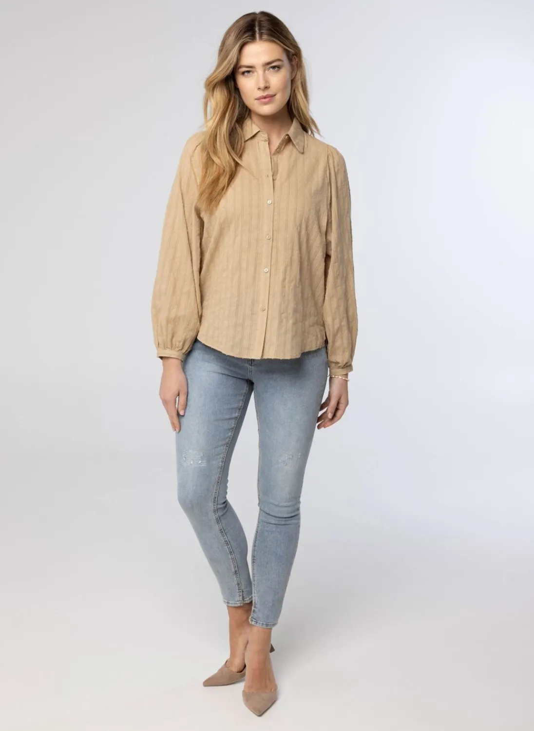 Zandkleurige Blouse-Norah Sale
