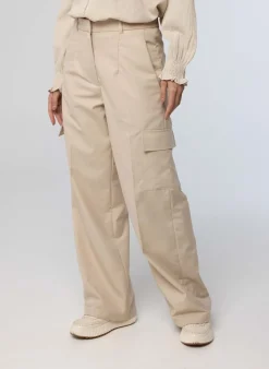 Zandkleurige Cargo Broek-Norah Online