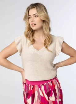 Zandkleurige Gebreide Trui-Norah New