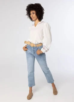 Zandkleurige Riem Met Ronde Gesp-Norah Hot