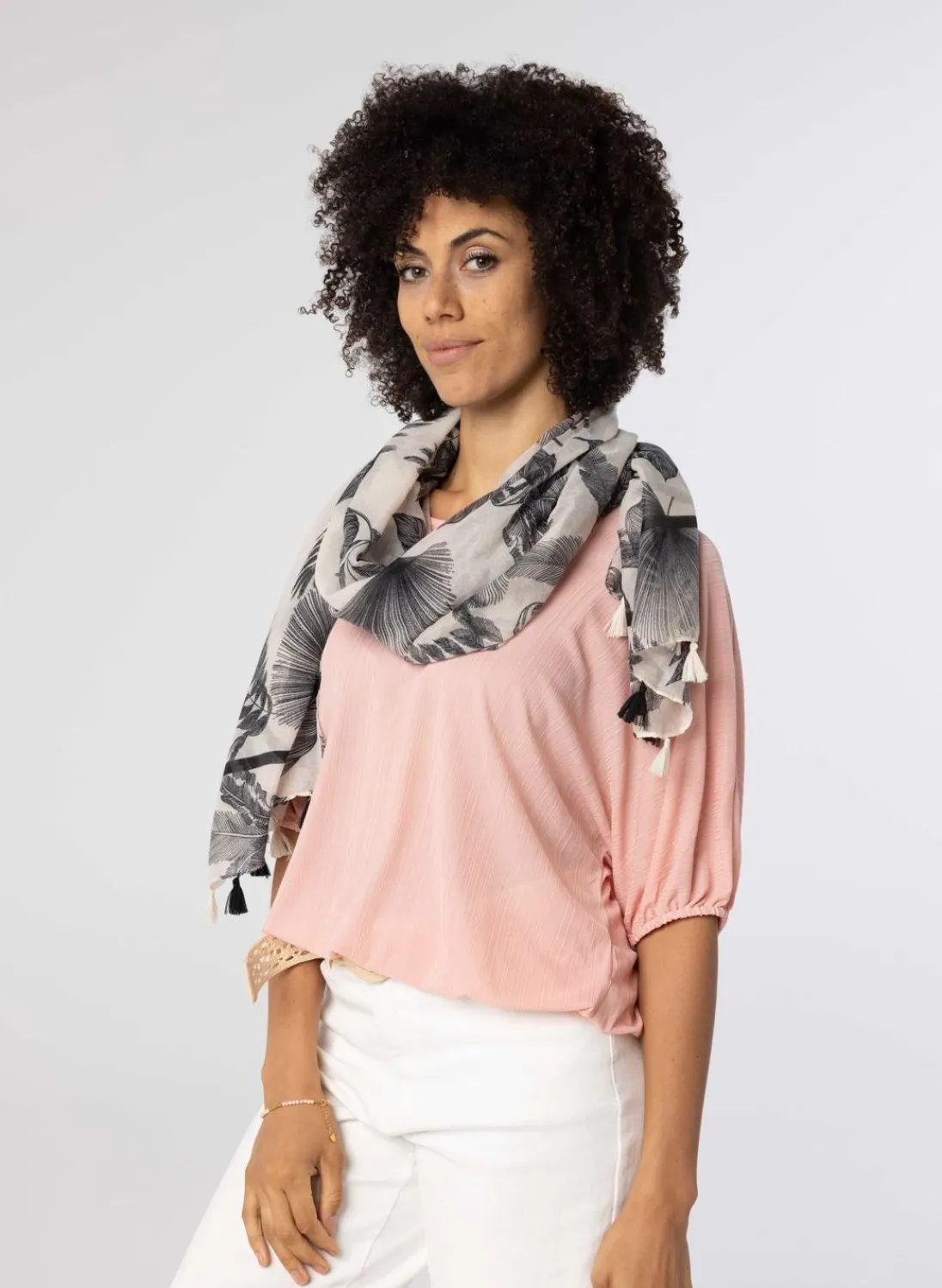 Zwart Sjaal Met Tassels-Norah Best