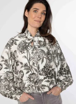 Zwarte Blouse Met Strikdetail-Norah Discount