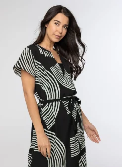 Zwarte Jurk Met E Print-Norah Outlet